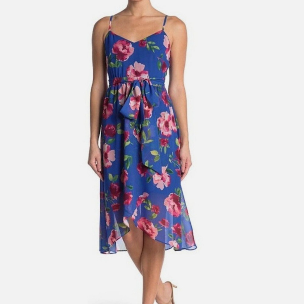 NWT Vince Camuto Blue Floral Midi Dress – Size 10